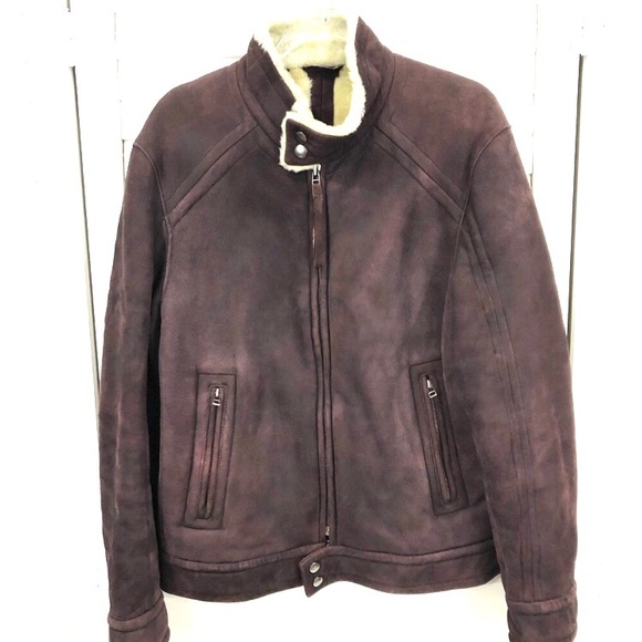 Hugo Boss Other - Hugo Boss Vintage Suede Shearling Bomber Coat